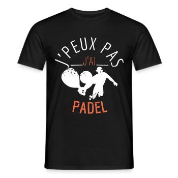 J'PEUX Pas J'ai PADEL - T-shirt homme - noir - Devant - AI Model Male 178 light (178cm)