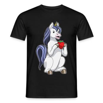 Licorne Fraise - T-shirt homme - noir - Devant - AI Model Male 178 light (178cm)