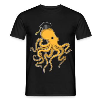 Octopus Student Diploma University - Men's T-Shirt - black - Front - AI Model Male 178 light (178cm)