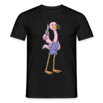 Ciseaux de coiffure Flamant Rose - T-shirt homme - noir - Devant - AI Model Male 178 light (178cm)