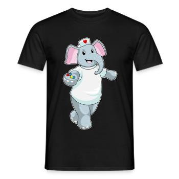 Elefant Krankenschwester Medizin - Männer T-Shirt - Schwarz - Vorne - AI Model Male 178 light (178cm)