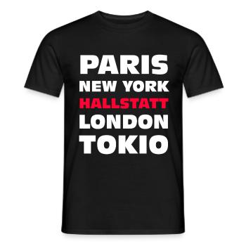 Hallstatt Austria See & Berge - Männer T-Shirt - Schwarz - Vorne - AI Model Male 178 light (178cm)
