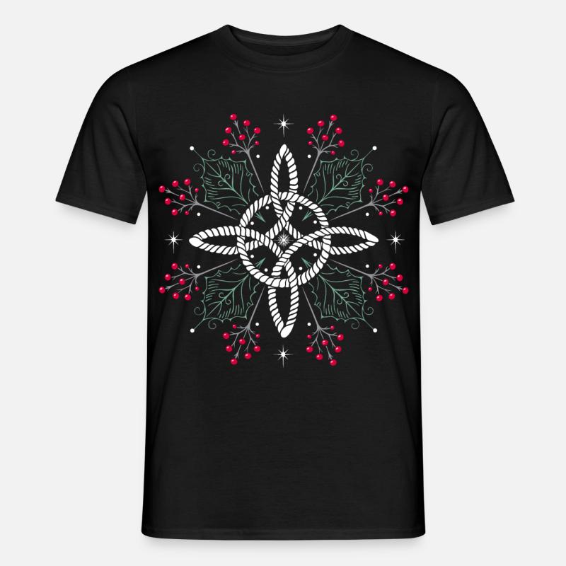 Hexenknoten Ilex Stechpalme - Männer T-Shirt - Schwarz