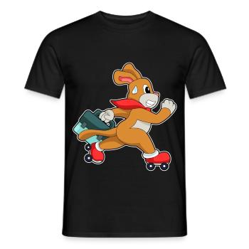 Hund Rollschuhfahren Rollschuhe - Männer T-Shirt - Schwarz - Vorne - AI Model Male 178 light (178cm)