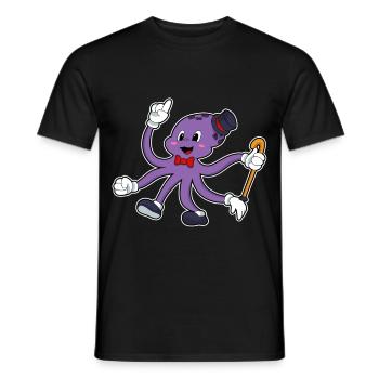 Octopus Wizard Hat - Men's T-Shirt - black - Front - AI Model Male 178 light (178cm)