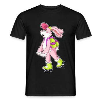 Hase Rollschuhfahren Rollschuhe - Männer T-Shirt - Schwarz - Vorne - AI Model Male 178 light (178cm)