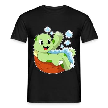 Turtle Bathing Bathtub - Men's T-Shirt - black - Front - AI Model Male 178 light (178cm)