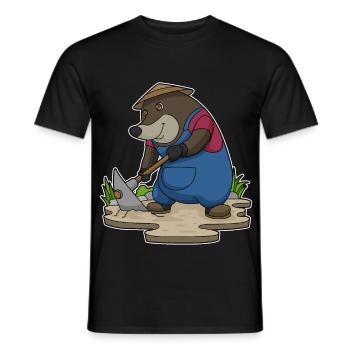 Mole Farmer Pickaxe Farm - Men's T-Shirt - black - Front - AI Model Male 178 light (178cm)