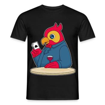 Papagei Poker Pokerkarten - Männer T-Shirt - Schwarz - Vorne - AI Model Male 178 light (178cm)