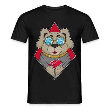 Hund Poker Pokerkarten - Männer T-Shirt - Schwarz - Vorne - AI Model Male 178 light (178cm)