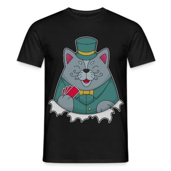 Katze Poker Pokerkarten - Männer T-Shirt - Schwarz - Vorne - AI Model Male 178 light (178cm)