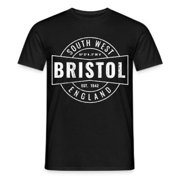Insigne de la ville vintage de Bristol - T-shirt homme - noir - Devant - AI Model Male 178 light (178cm)