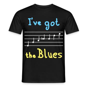 Blues Tonleiter in E - hell - Männer T-Shirt - Schwarz - Vorne - AI Model Male 178 light (178cm)