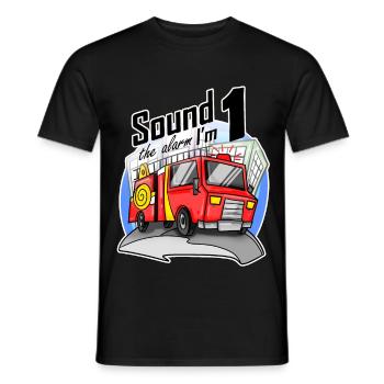Bébé 1 an Jeune camion de pompiers Voiture - T-shirt homme - noir - Devant - AI Model Male 178 light (178cm)