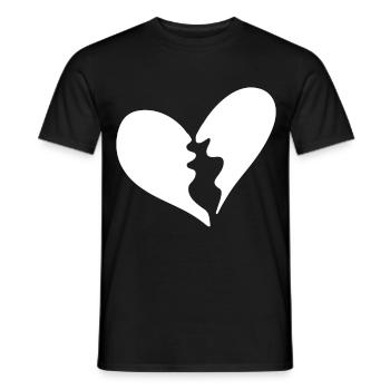 Broken heart - Men's T-Shirt - black - Front - AI Model Male 178 light (178cm)