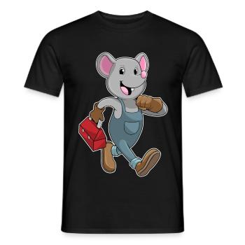Maus Handwerker Werkzeugkasten Handwerk - Männer T-Shirt - Schwarz - Vorne - AI Model Male 178 light (178cm)