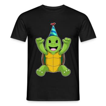 Schildkröte Geburtstag Partyhut - Männer T-Shirt - Schwarz - Vorne - AI Model Male 178 light (178cm)
