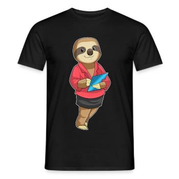 Bureau des documents du secrétaire paresseux - T-shirt homme - noir - Devant - AI Model Male 178 light (178cm)