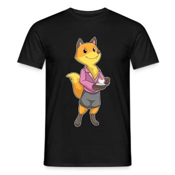Fuchs Sekretärin Kaffee Büro - Männer T-Shirt - Schwarz - Vorne - AI Model Male 178 light (178cm)