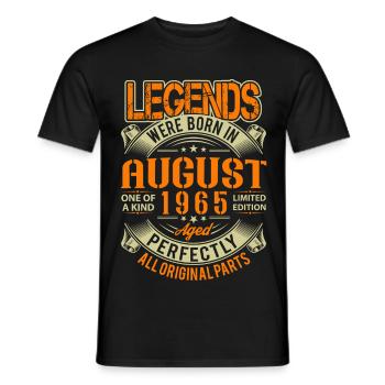 1965 August Geburtstag Legende - Männer T-Shirt - Schwarz - Vorne - AI Model Male 178 light (178cm)