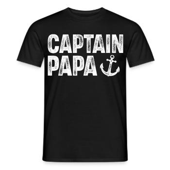 Kapitän Papa Boot Motorboot Segeln Segler - Männer T-Shirt - Schwarz - Vorne - AI Model Male 178 light (178cm)