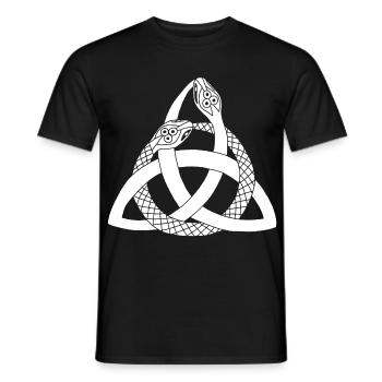 Weiße Schlangen und keltisches Symbol - Männer T-Shirt - Schwarz - Vorne - AI Model Male 178 light (178cm)