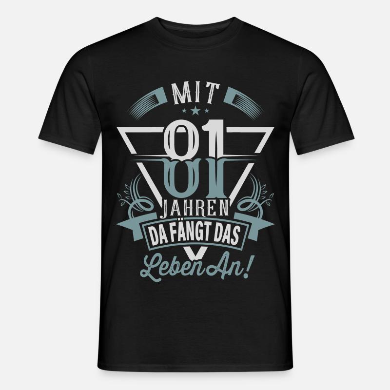 81. Geburtstag Da Fängt Das Leben An - Männer T-Shirt - Schwarz