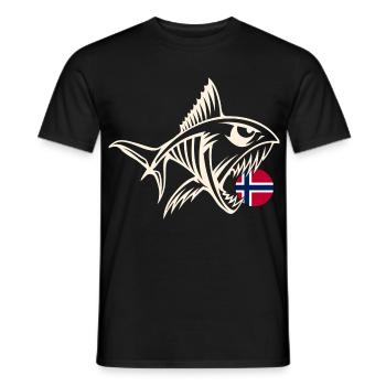 Norway Fishing Angler Fishing Tour - Men's T-Shirt - black - Front - AI Model Male 178 light (178cm)