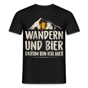 Wandern Und Bier Darum Bin Ich Hier - Männer T-Shirt - Schwarz - Vorne - AI Model Male 178 light (178cm)