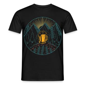 Berge Bier Wandern Bergsteigen - Männer T-Shirt - Schwarz - Vorne - AI Model Male 178 light (178cm)