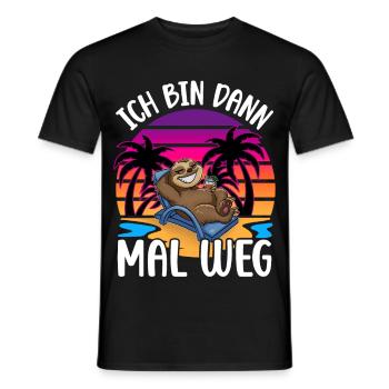 Ich Bin Dann Mal Weg Urlaub Reise Faultier - Männer T-Shirt - Schwarz - Vorne - AI Model Male 178 light (178cm)