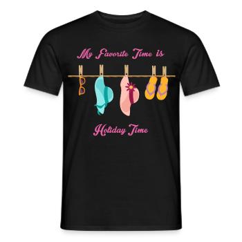 Meine Lieblings Zeit ist Ferien Zeit - Männer T-Shirt - Schwarz - Vorne - AI Model Male 178 light (178cm)