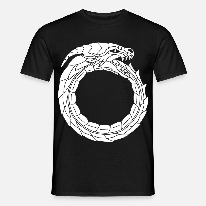 Verschlingender Weißer Drache - Männer T-Shirt - Schwarz