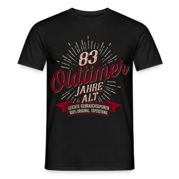 83. Geburtstag Oldtimer - Männer T-Shirt - Schwarz - Vorne - AI Model Male 178 light (178cm)