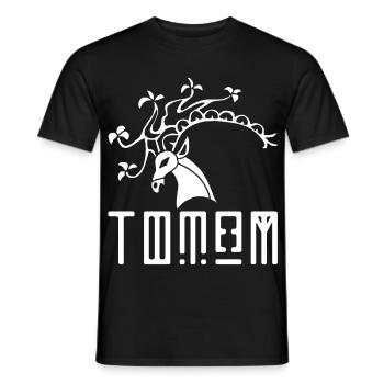 White deer animal totem - Men's T-Shirt - black - Front - AI Model Male 178 light (178cm)