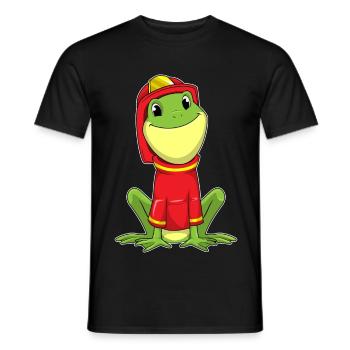 Pompiers Grenouilles, Casque d’Incendie, Brigade des Pompiers - T-shirt homme - noir - Devant - AI Model Male 178 light (178cm)