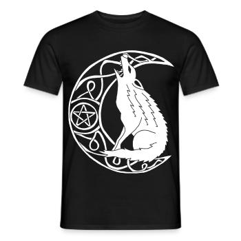 Hurlement du loup blanc - T-shirt homme - noir - Devant - AI Model Male 178 light (178cm)