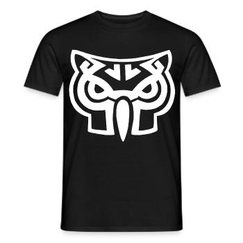 White owl head - Men's T-Shirt - black - Front - AI Model Male 178 light (178cm)