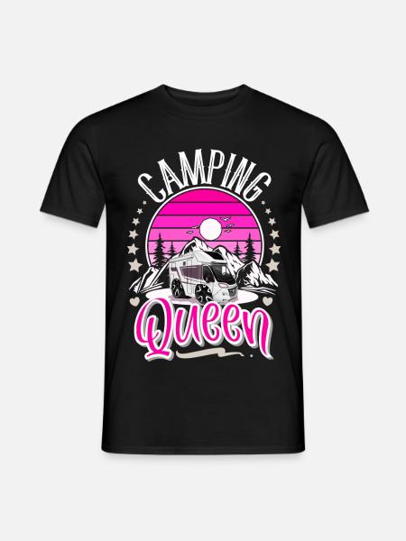 Camping Queen Camper Camping Grand-mère - T-shirt homme - noir