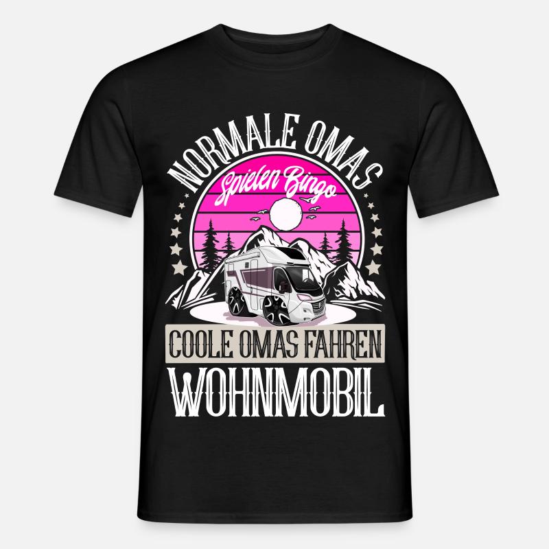Camping Camper Campen Oma - Männer T-Shirt - Schwarz