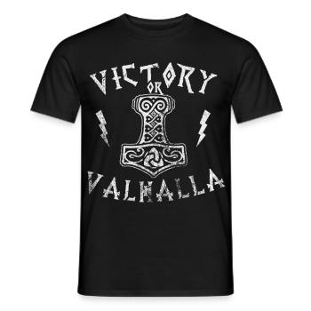 Victoire ou Valhalla - T-shirt homme - noir - Devant - AI Model Male 178 light (178cm)