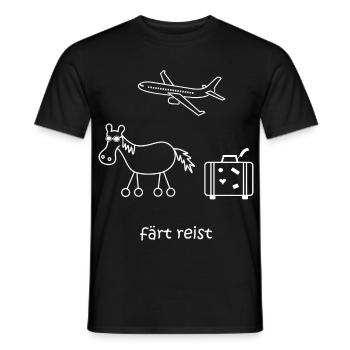 färt reist, Pferd, Reise, Urlaub, Flugzeug, reisen - Männer T-Shirt - Schwarz - Vorne - AI Model Male 178 light (178cm)