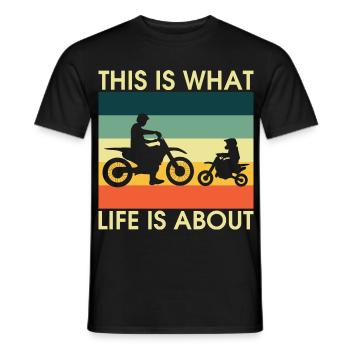 ElternKind Fahrrad Silhouetten Retro - Männer T-Shirt - Schwarz - Vorne - AI Model Male 178 light (178cm)