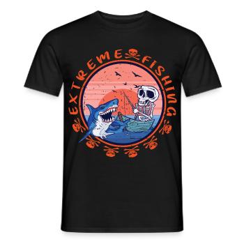 Shark Fishing Extreme - Men's T-Shirt - black - Front - AI Model Male 178 light (178cm)