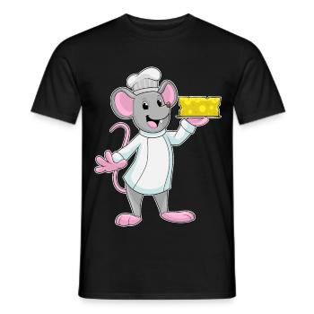 Mouse Cook Cheese Cooking - Men's T-Shirt - black - Front - AI Model Male 178 light (178cm)