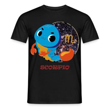 Signe du zodiaque Scorpion - T-shirt homme - noir - Devant - AI Model Male 178 light (178cm)