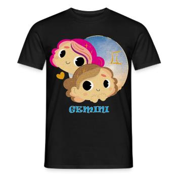 Sternzeichen Zwillinge - Männer T-Shirt - Schwarz - Vorne - AI Model Male 178 light (178cm)