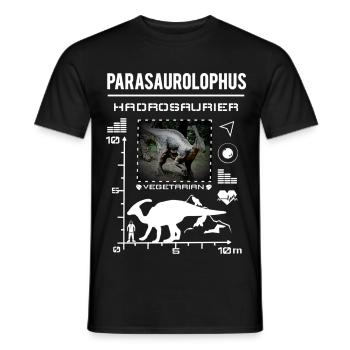 Parasaurolophus Dinosaur Type Data - Men's T-Shirt - black - Front - AI Model Male 178 light (178cm)