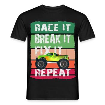 RC Modell Auto - Männer T-Shirt - Schwarz - Vorne - AI Model Male 178 light (178cm)