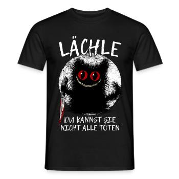 Lächle Du Kannst Sie Nicht Alle Töten Grinsekatze - Männer T-Shirt - Schwarz - Vorne - AI Model Male 178 light (178cm)